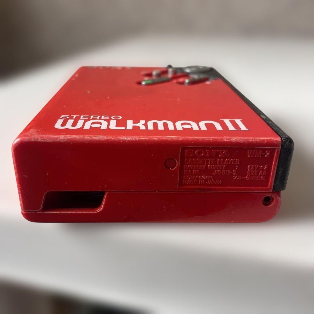 【ジャンク品】SONY WM-2 カセットプレーヤー レッド