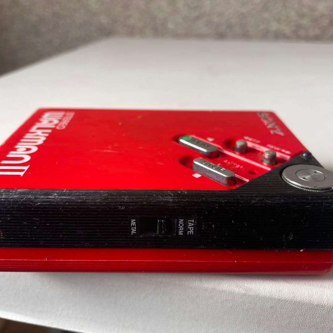 【ジャンク品】SONY WM-2 カセットプレーヤー レッド