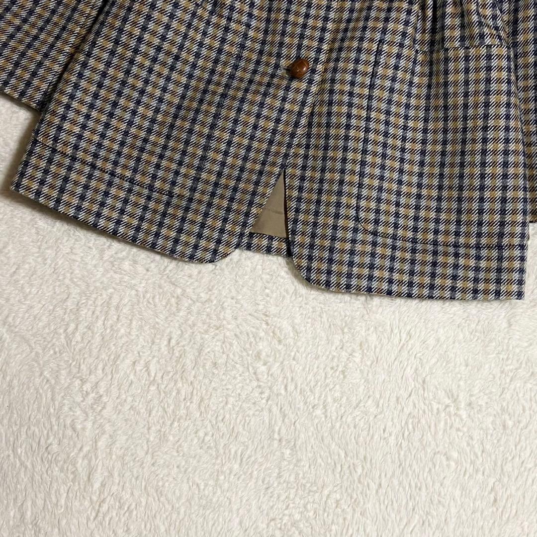 【美品】クリスチャンディオール ハーフコート チェック イエロー×グレー M