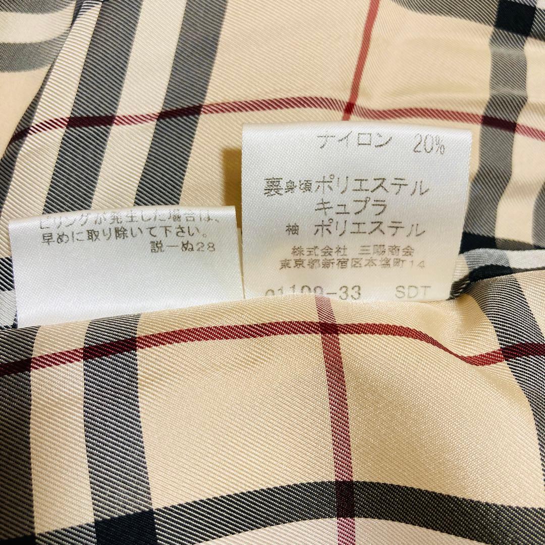 美品★バーバリー ウール ピーコート ダブルブレスト ノバチェック M