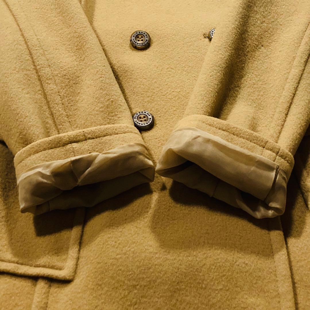 美品★バーバリー ウール ピーコート ダブルブレスト ノバチェック M