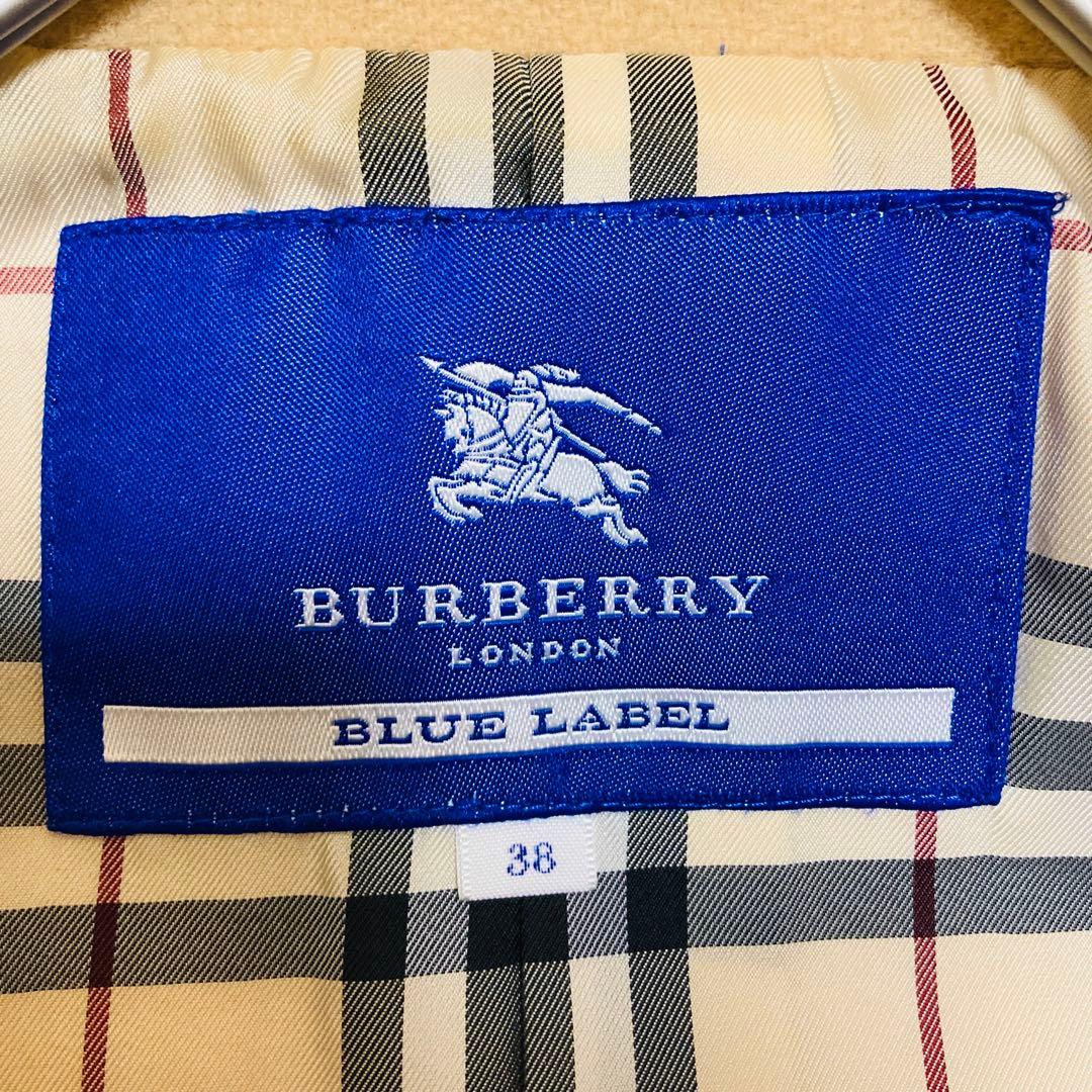 美品★バーバリー ウール ピーコート ダブルブレスト ノバチェック M