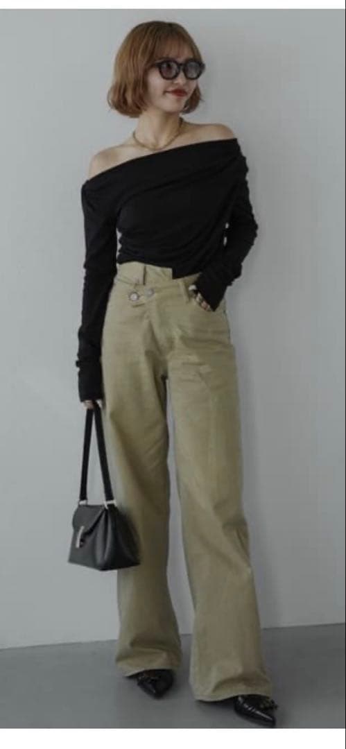 moussy CROSS CHINO WIDE STRAIGHT ベージュ 1