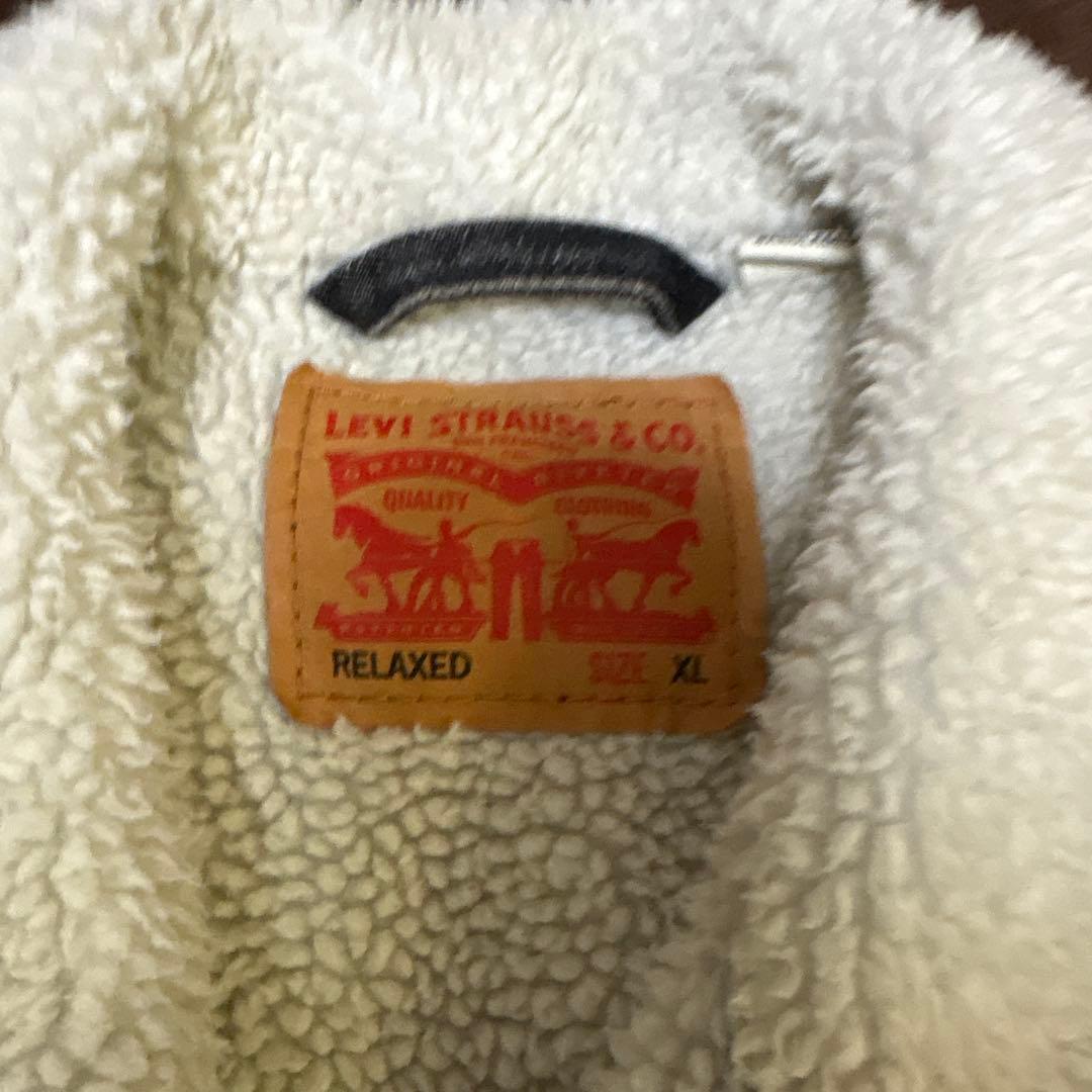 Levi's ボア付きデニムジャケット XL グレー