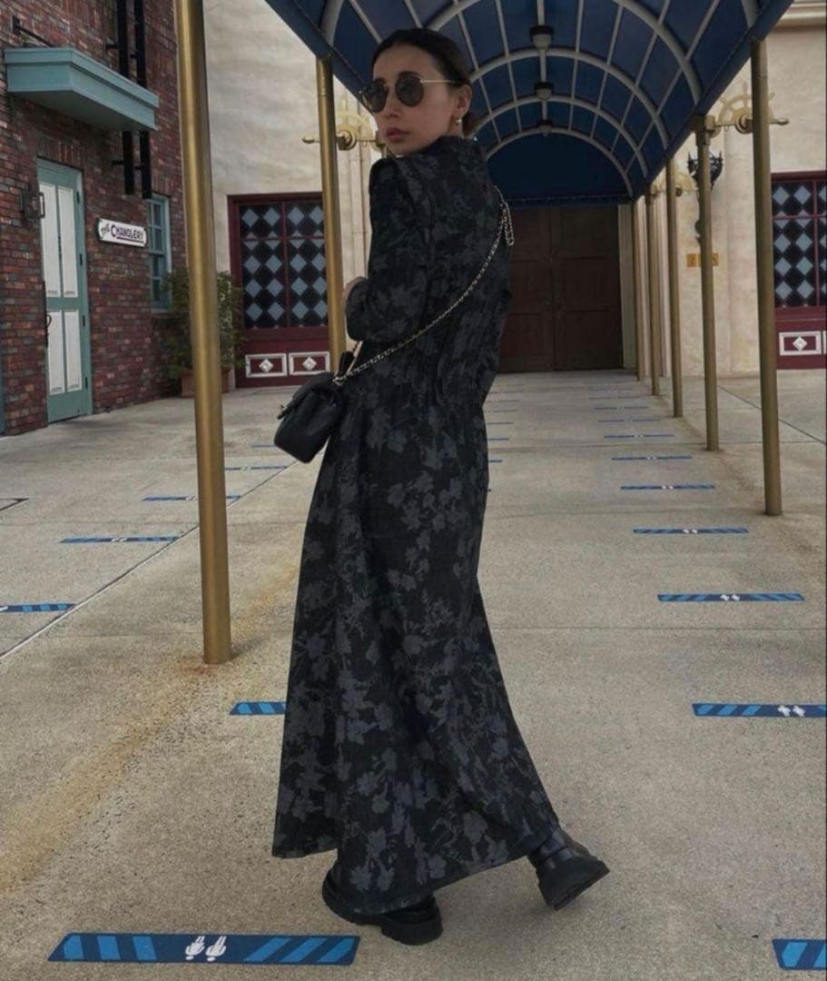 AMERI KEILY FLOWER DENIM DRESS アメリ ワンピース