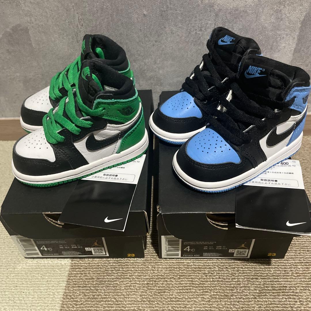 NIKE ベビーシューズ　エアジョーダン　グリーン/ブラック10cm 2足セット