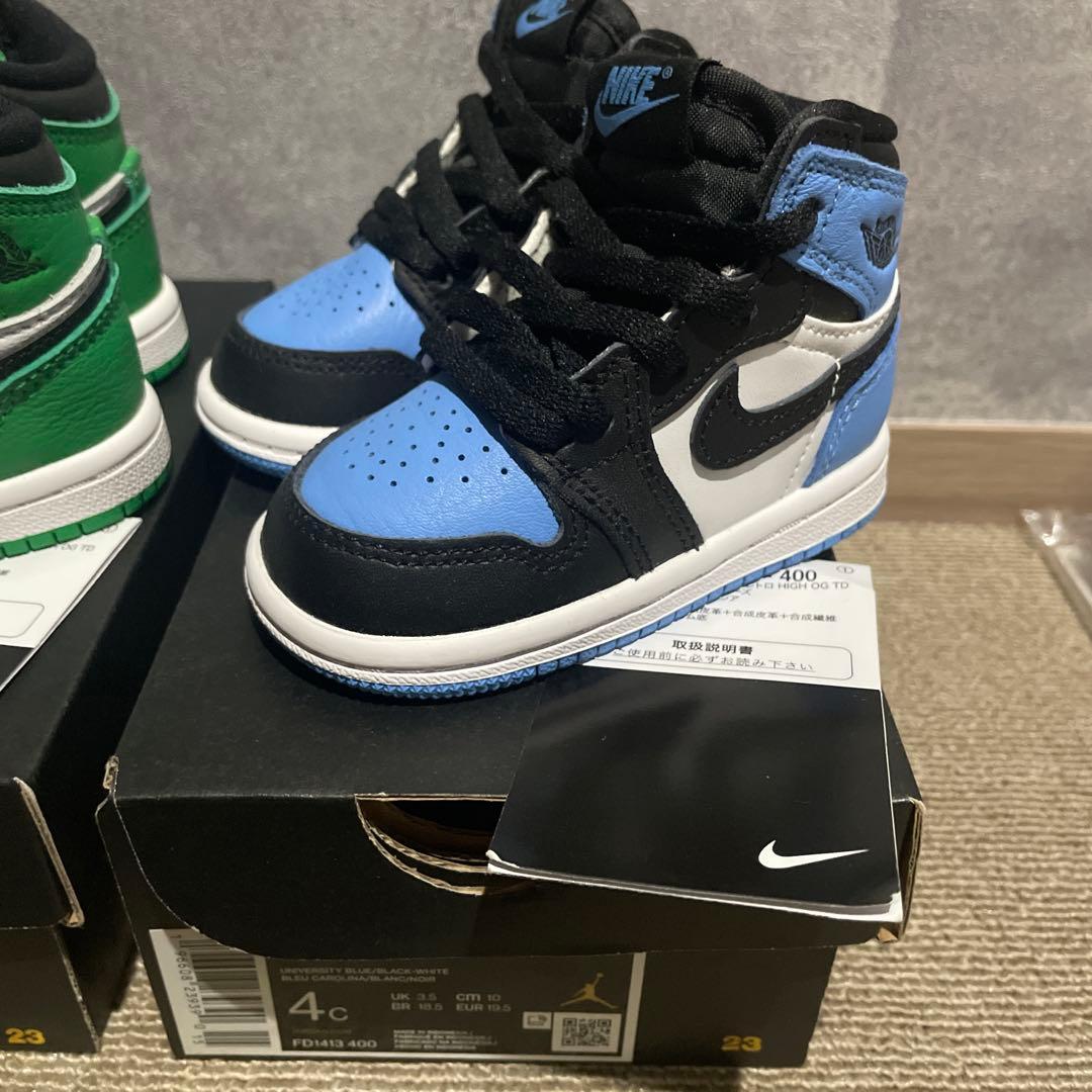 NIKE ベビーシューズ　エアジョーダン　グリーン/ブラック10cm 2足セット