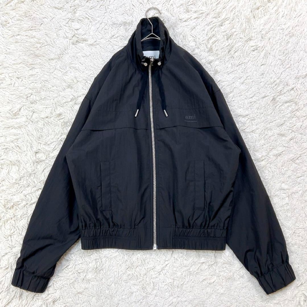 【極美品】ami アミパリス ナイロン ジャケット ブルゾン XS ブラック 黒