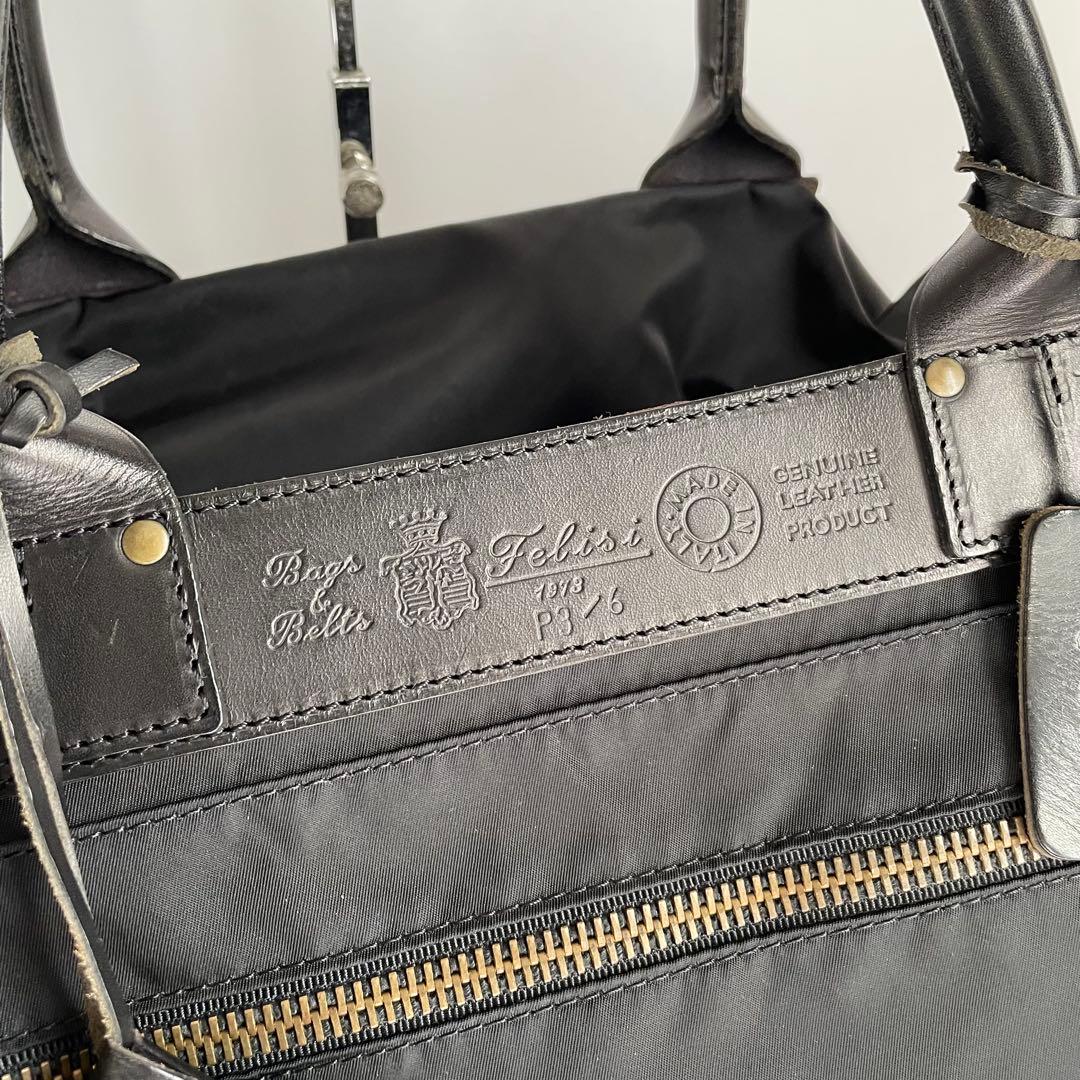 ✨️未使用レベル✨️ Felisi P3 ボストン　ナイロン　レザー　　黒