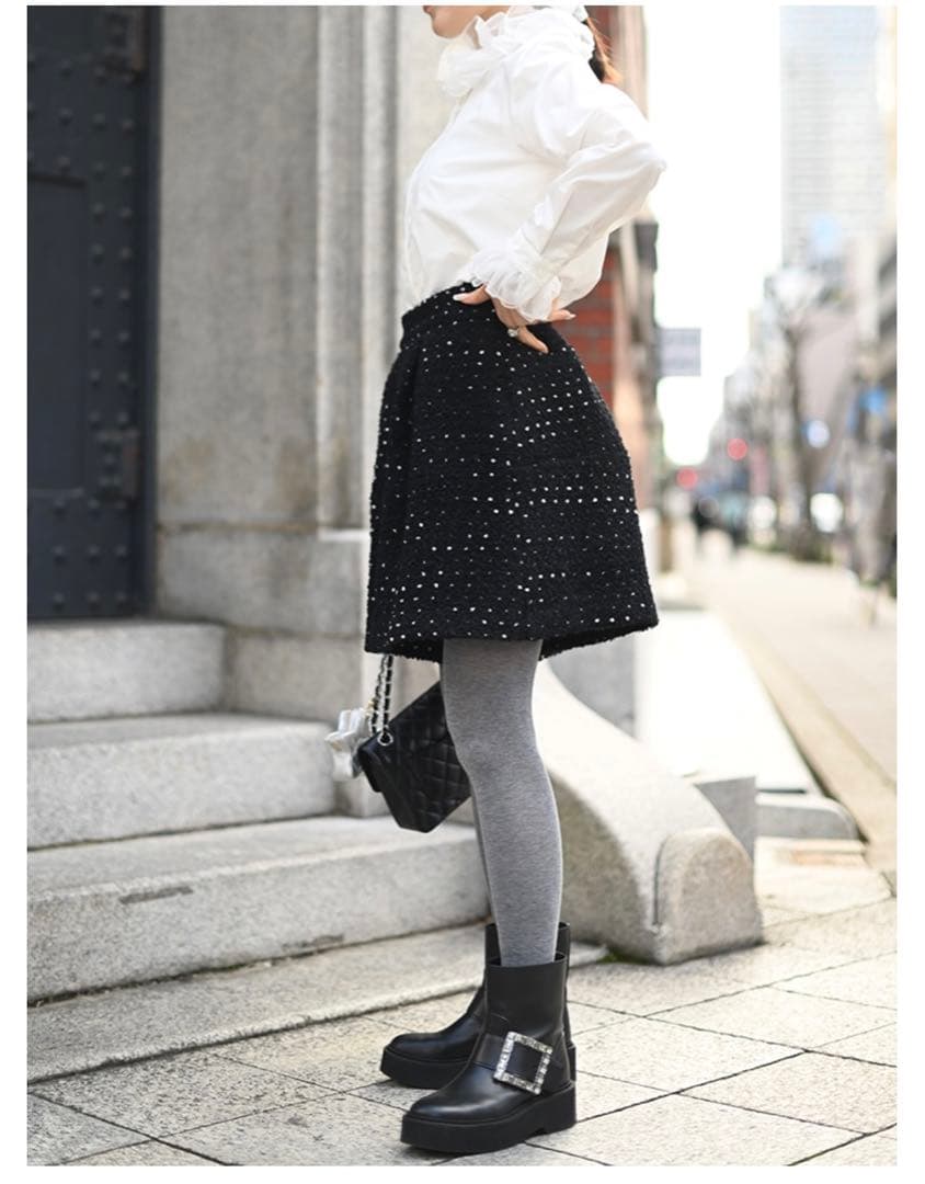 【限定タイムセール】TREFLE +1 トレフル ドットツイードタックショーパン