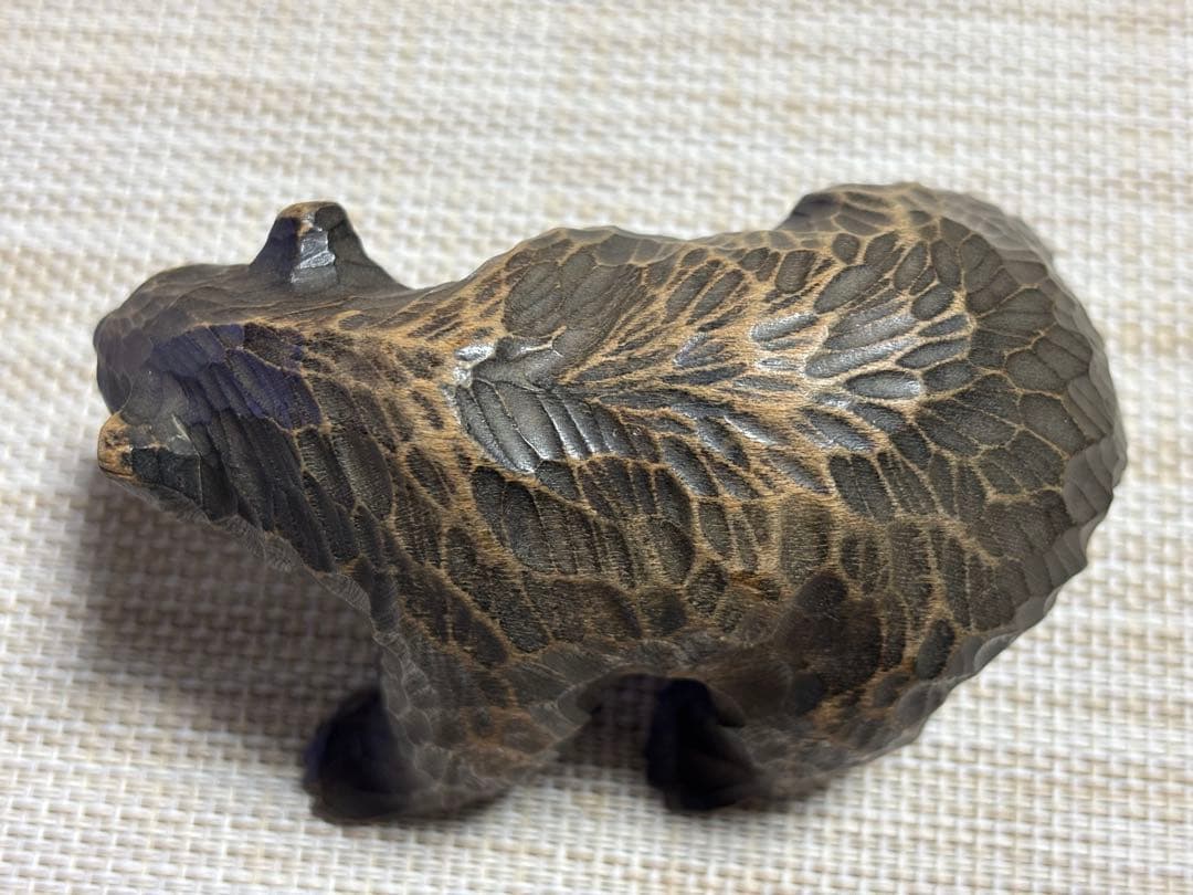 【希少】北海道 白老 アイヌ 木彫り熊 置物　アンティーク