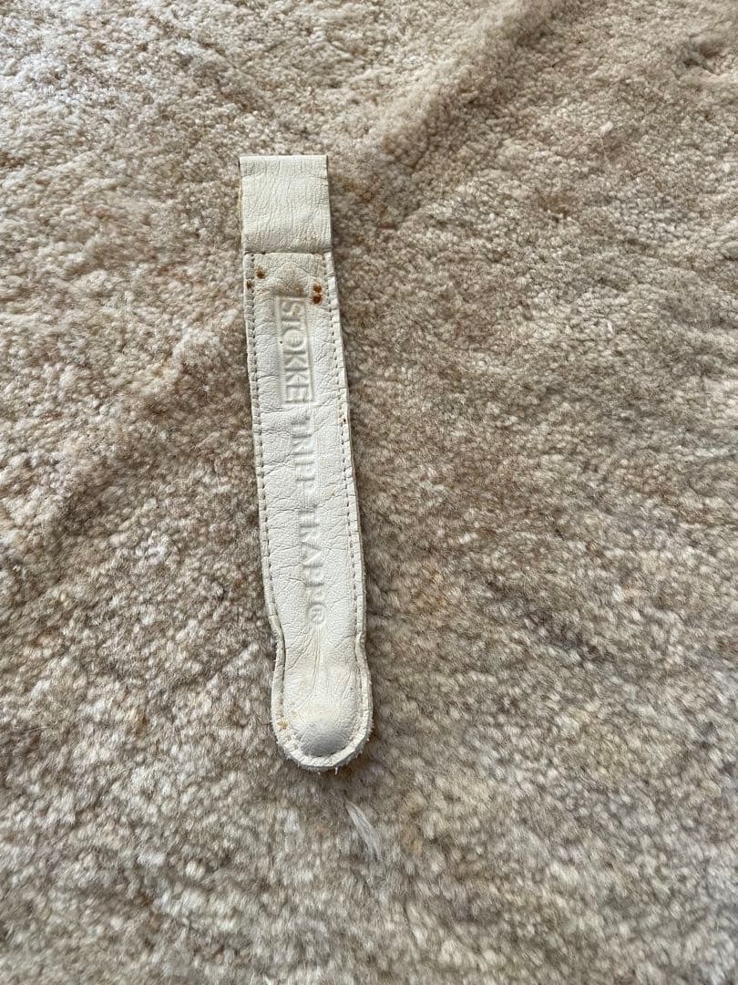 『廃盤』STOKKE ベビーチェア皮ベルト背もたれガード付ダブルセット