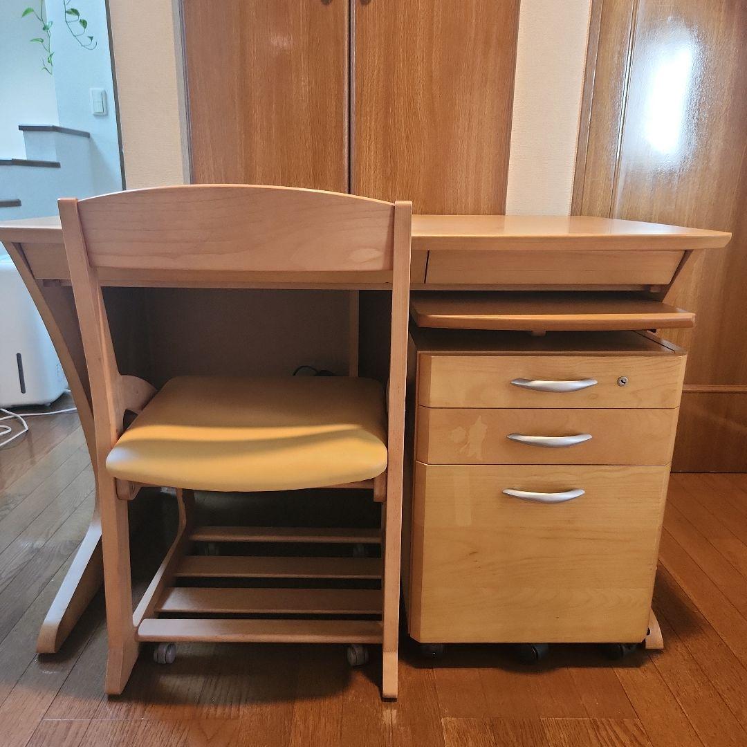 カリモク家具　学習机セット(机、椅子、ワゴンのセット)　①机のみ
