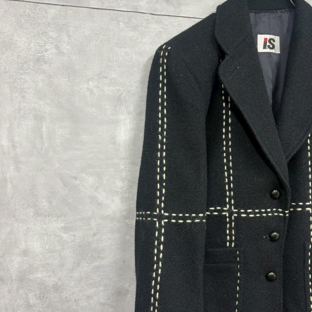 80s IS ISSEY MIYAKE ステッチ ウールジャケット N1541