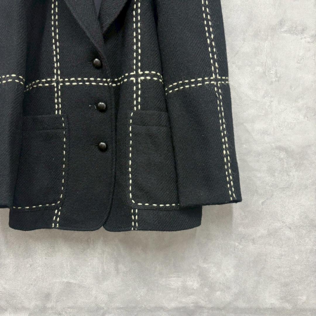 80s IS ISSEY MIYAKE ステッチ ウールジャケット N1541