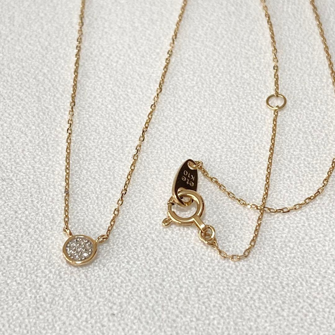 ete K10 ダイヤモンド ネックレス パヴェ 上品