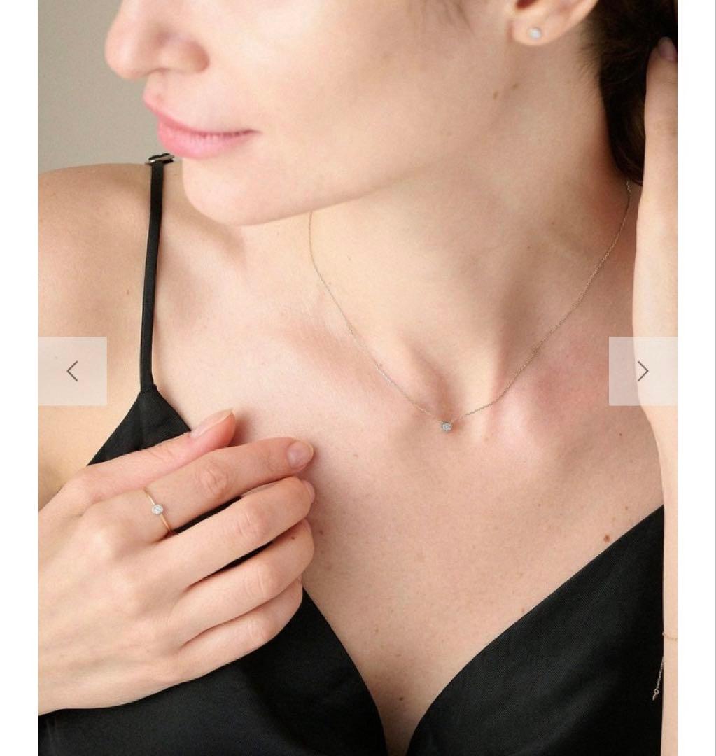 ete K10 ダイヤモンド ネックレス パヴェ 上品