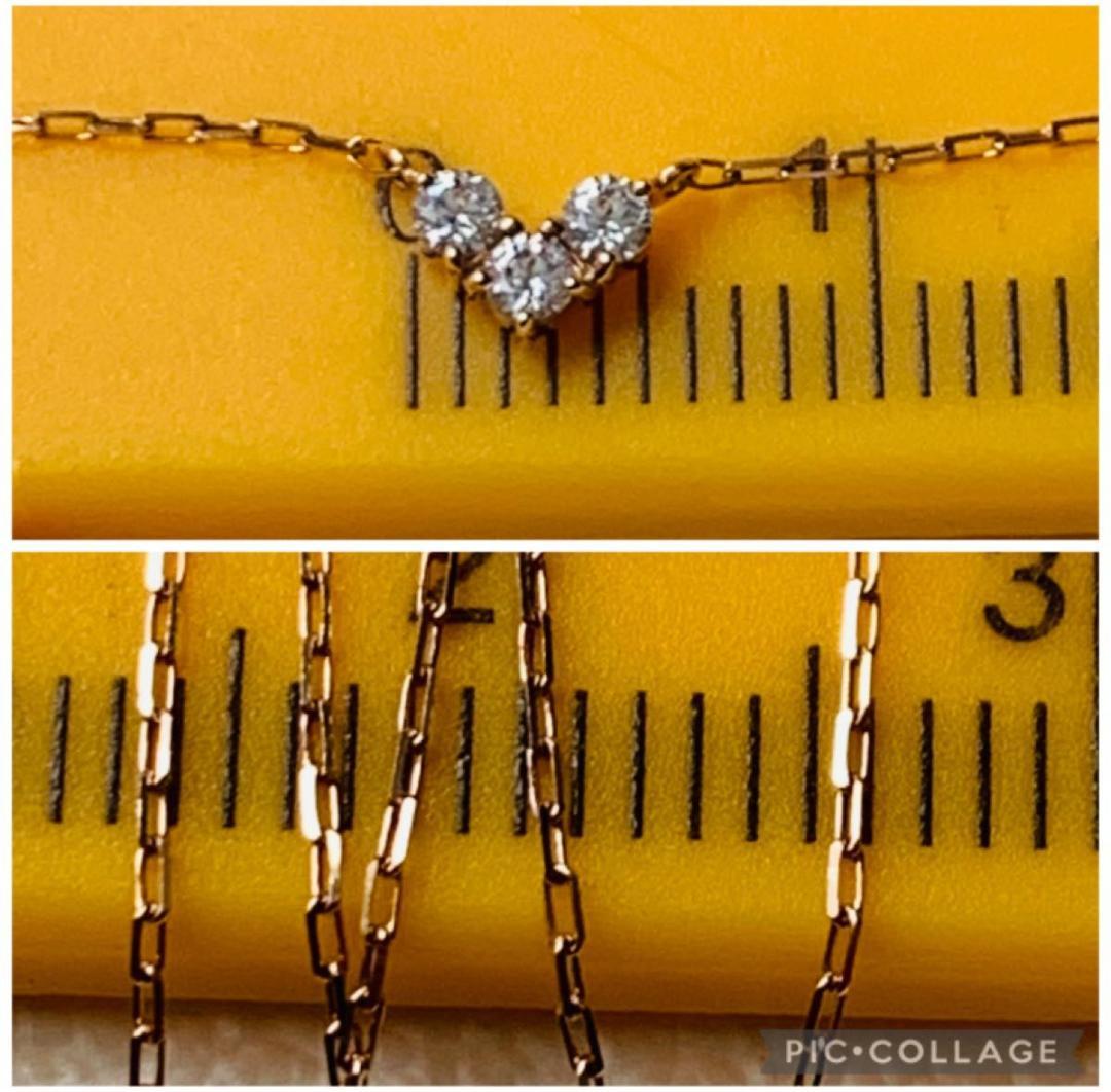 美品 k10 4°C ネックレス ハート ピンクゴールド