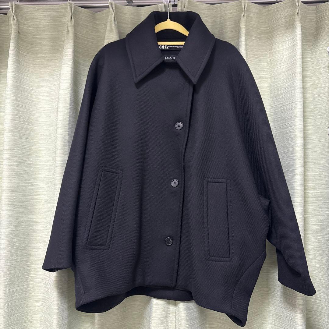 2023aw ZARA MANTECO ザラ　マンテコ　オーバーサイズコート黒