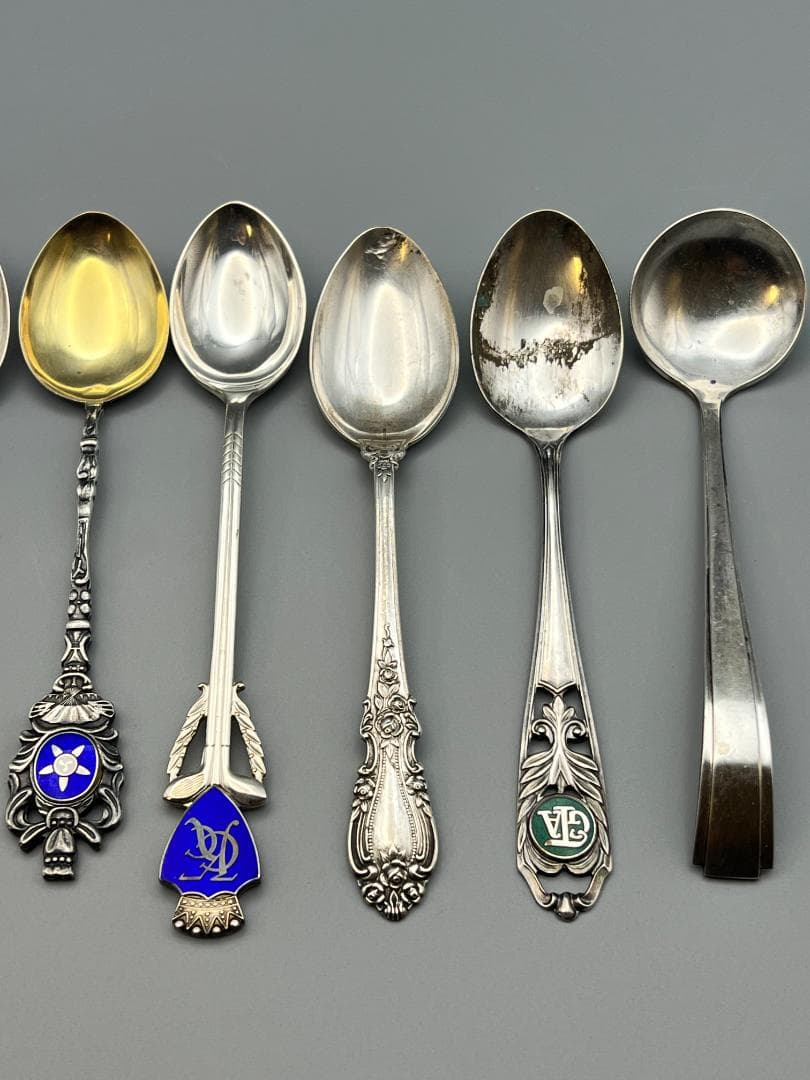 SILVER950 925 600 銀製 刻印 スプーン 9点 重量144g