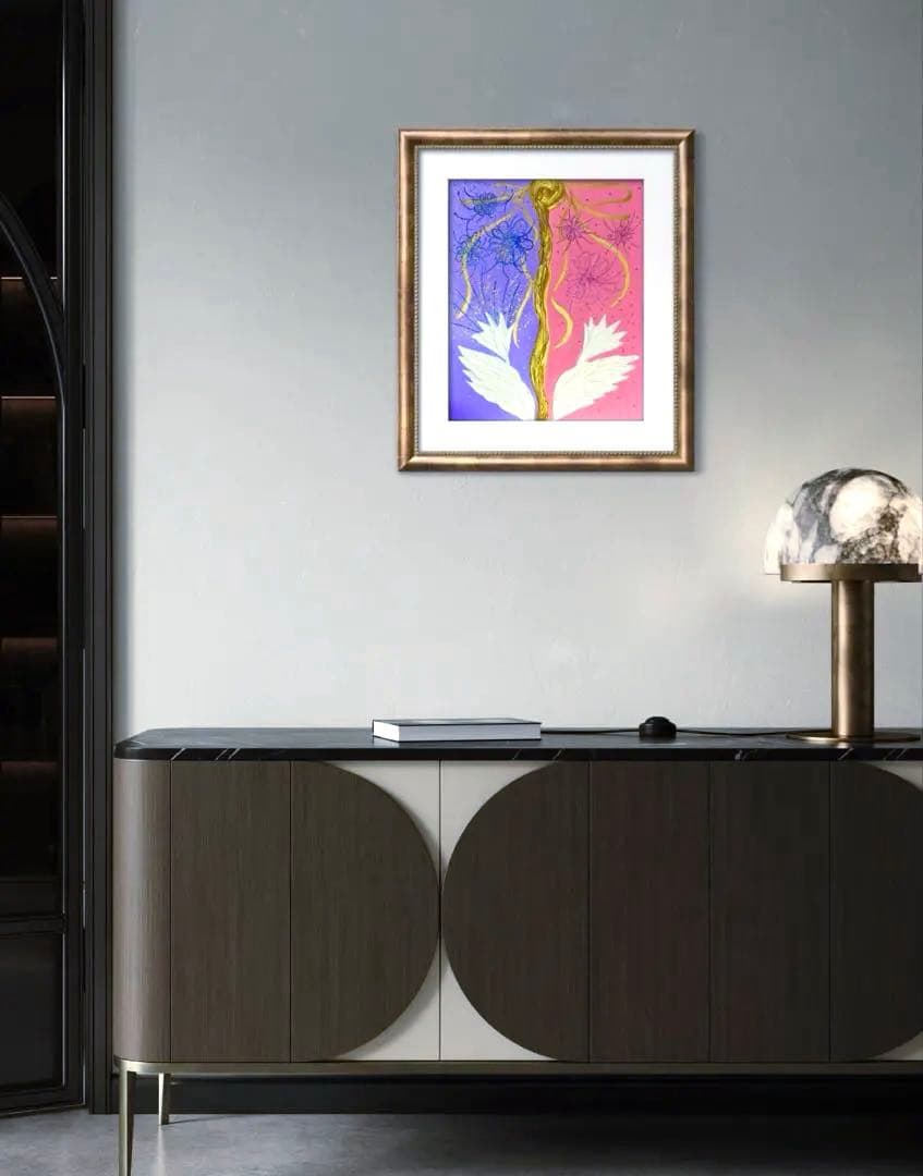 開運絵画　オリジナル　金の成る木　龍樹