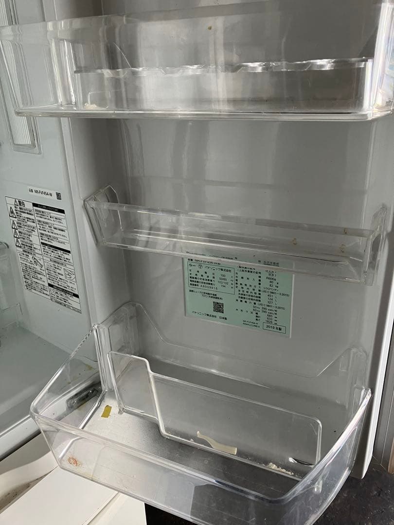 ▽ Panasonic ノンフロン冷凍冷蔵庫 NR-FVF454-W 2019年