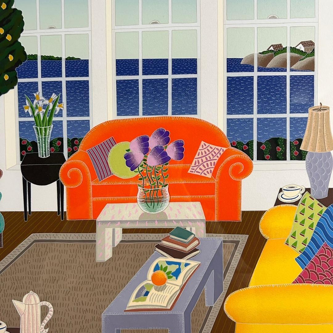 美品 トーマス・マックナイト「ナンタケットルーム」シルクスクリーン 直筆サイン入