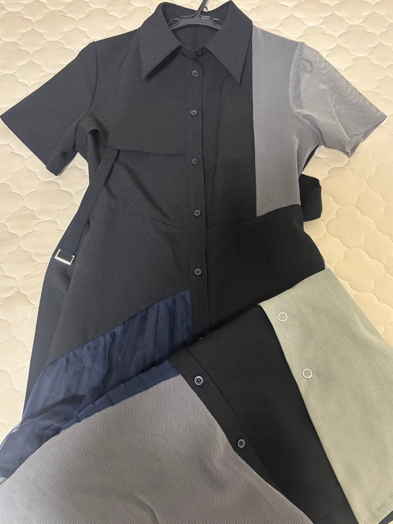 スライドアシメシャツワンピース-ウエスト調節可能- サイズ2