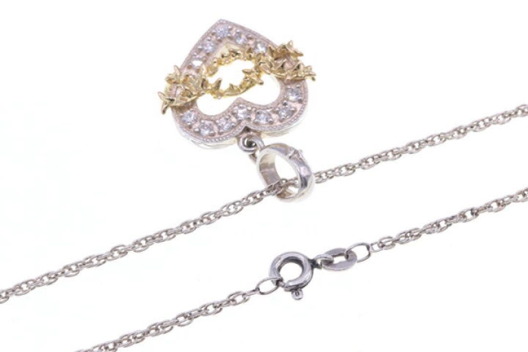 lose hate ハート型クリスタルネックレス