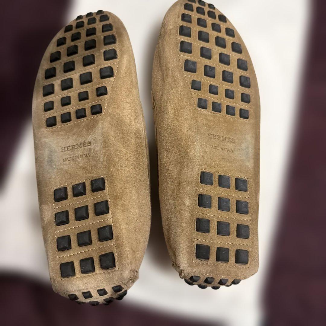 ゆ*り様 HERMES ベージュ スエード モカシン