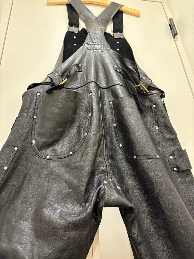 レザーオーバーオール　90s shopオリジナル