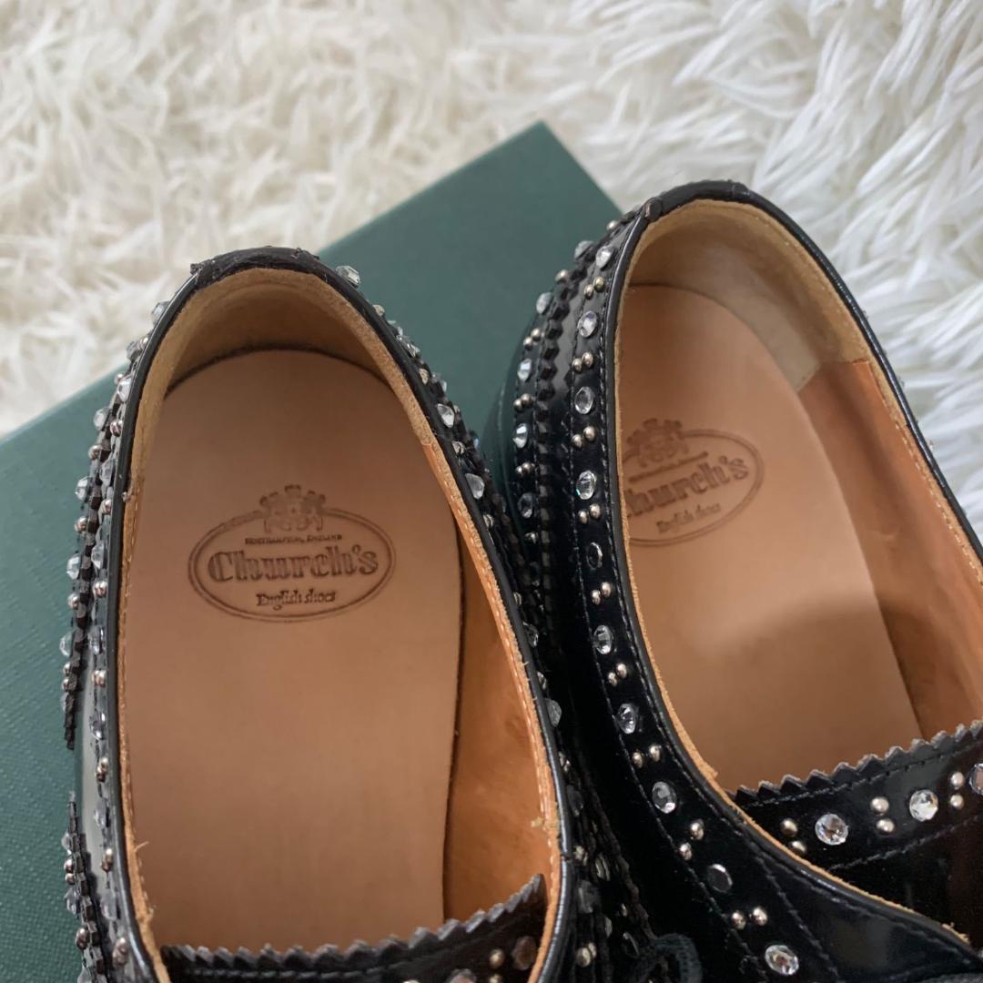 11789✨美品✨Church's スタッズ付き ドレスシューズ 36 ブラック