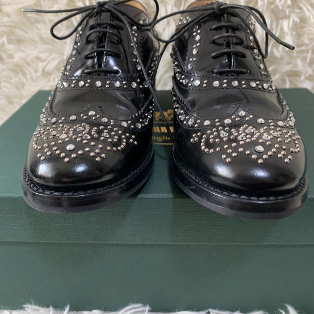 11789✨美品✨Church's スタッズ付き ドレスシューズ 36 ブラック