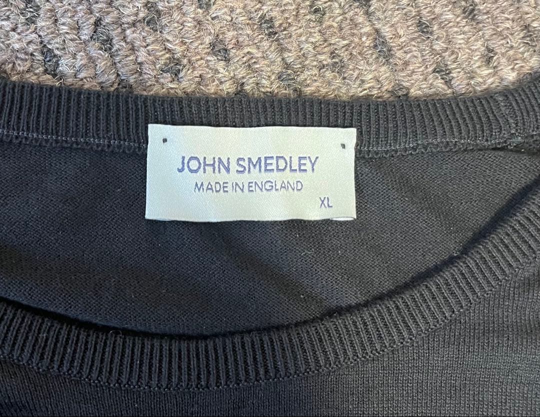 JOHN SMEDLEY クルーネック ブラック XL シーアイランドコットン