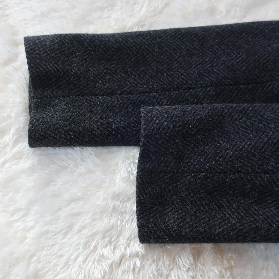 アンタイトル バルキーヘリンボン ショートピーコート ヘリンボーン柄 グレー 2