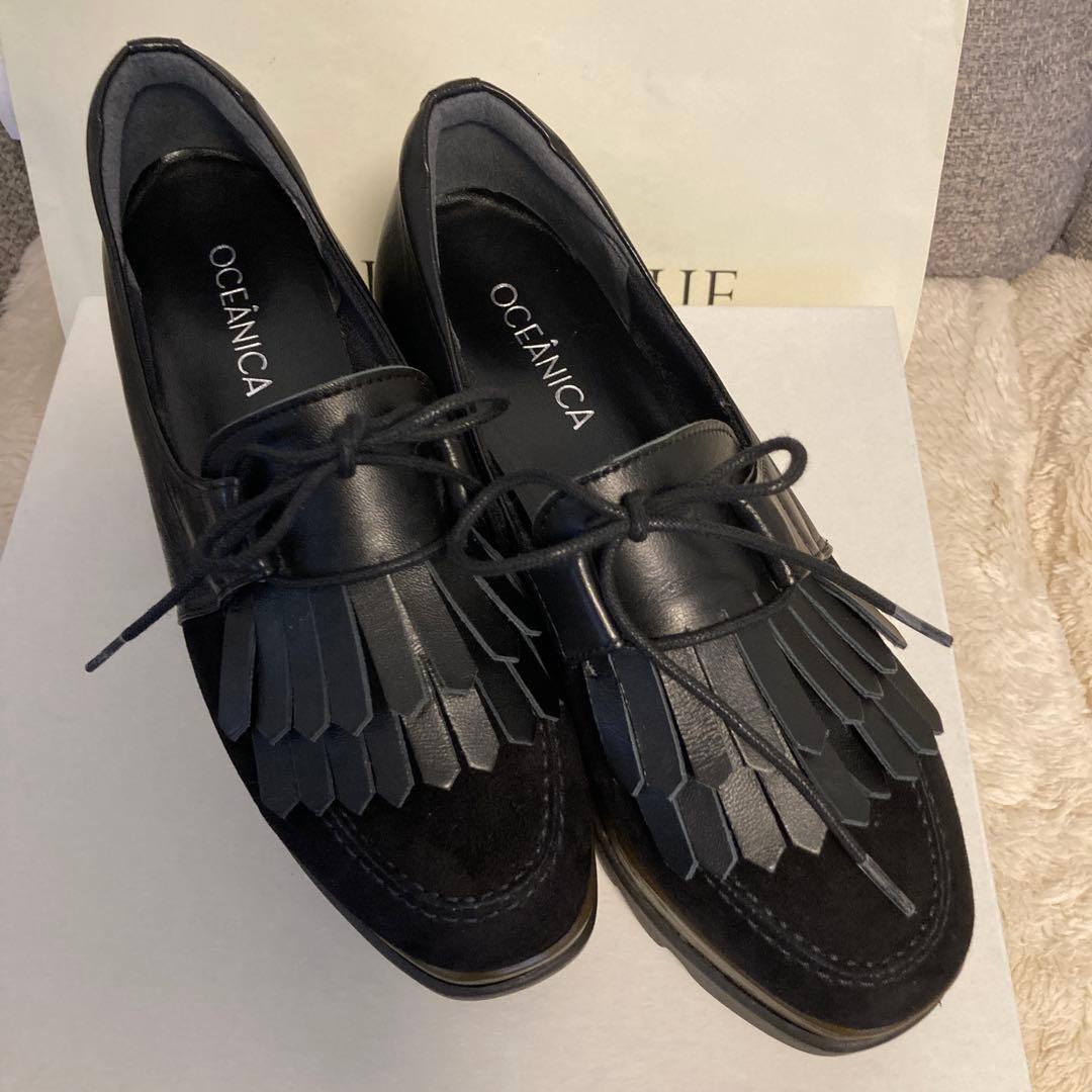 OCEÁNICA 黒 おとな可愛いシューズ　¥23000から50%OFF