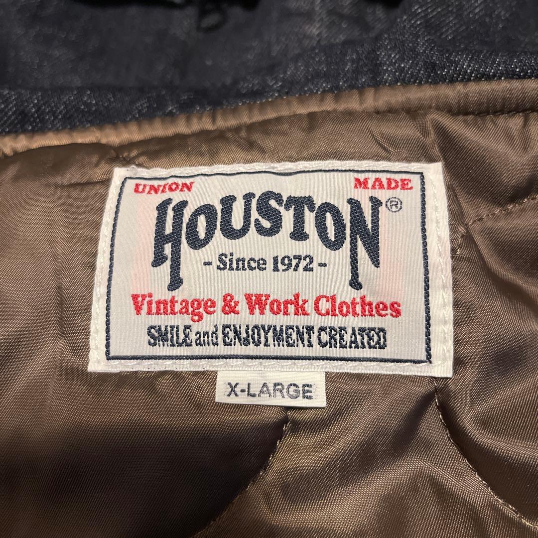 美品 HOUSTON デニムフーディ 中綿 USNA ミリタリージャケット XL