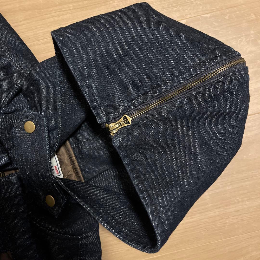 美品 HOUSTON デニムフーディ 中綿 USNA ミリタリージャケット XL