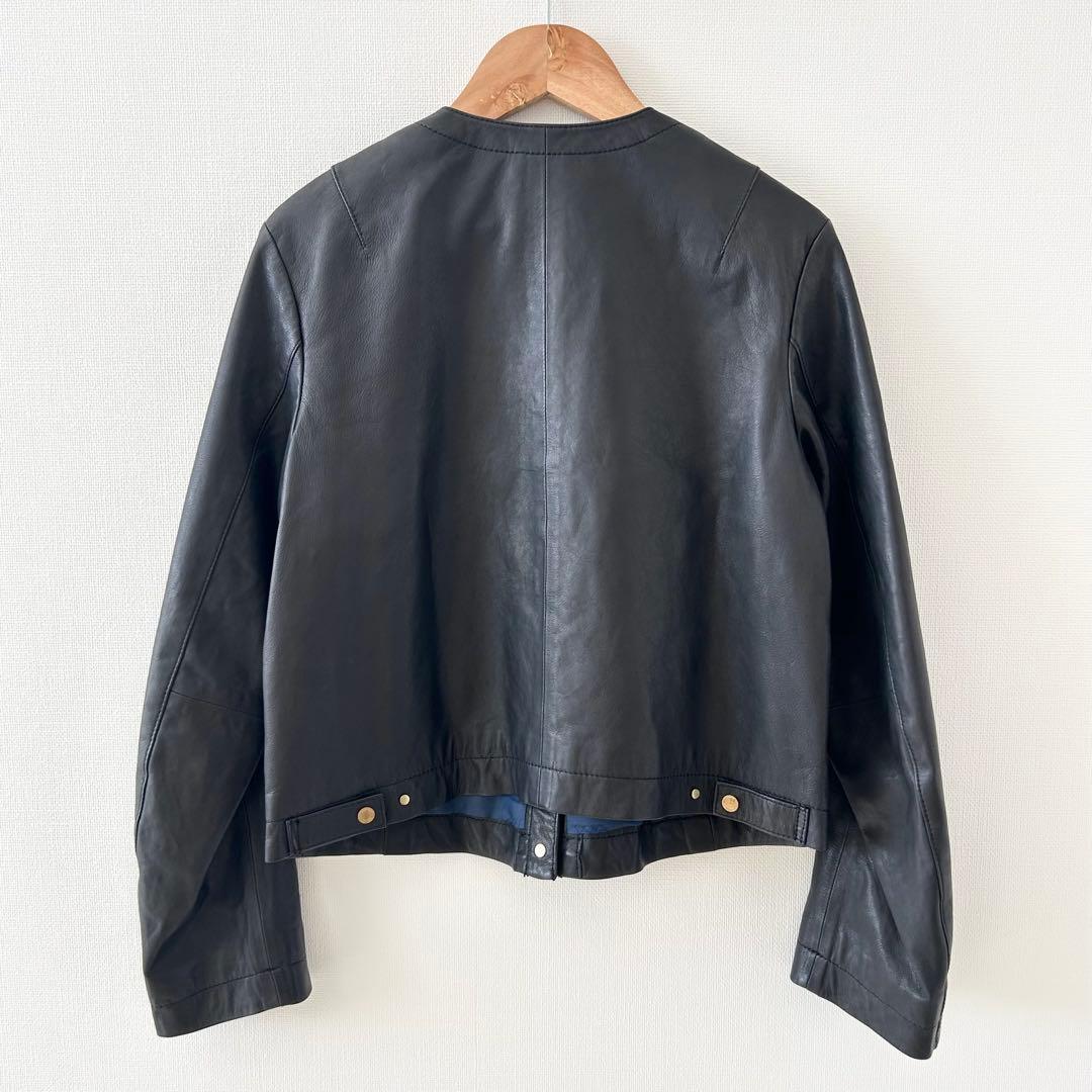 TOMORROWLAND ライトセミベジタブルレザー ノーカラージャケット