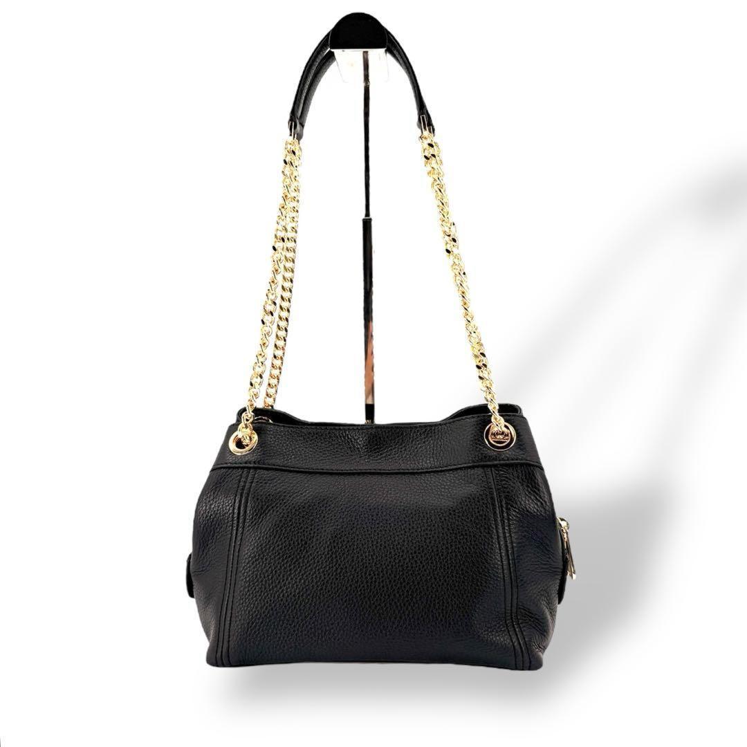 《極美品》マイケルコース ミニショルダーバック チェーン レザー シボ革 通勤