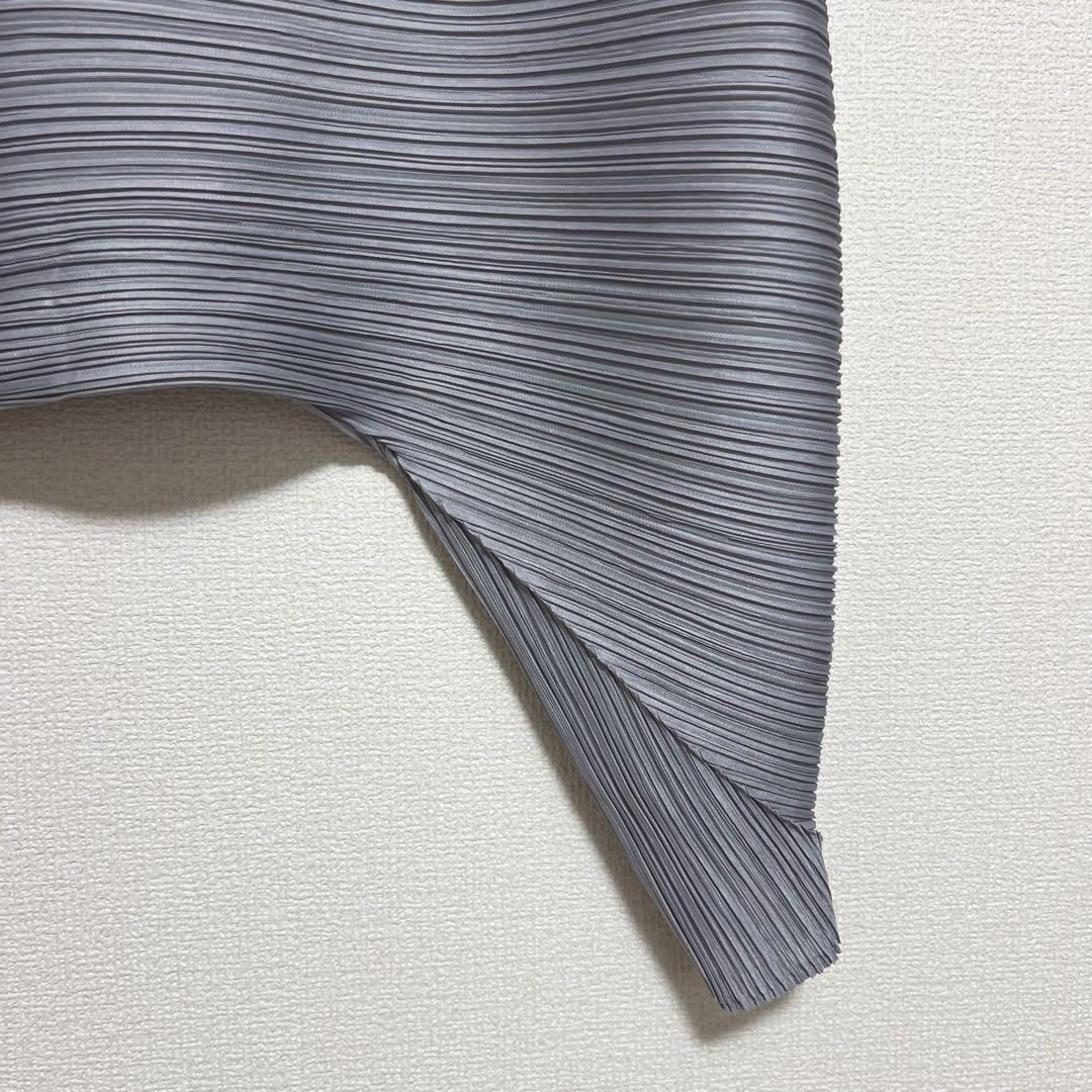 プリーツプリーズ　イッセイミヤケ　横プリーツ　サルエルパンツ　グレー