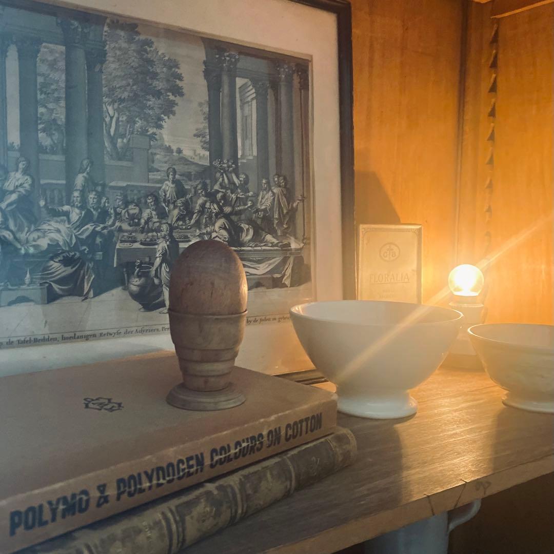 フランス アンティーク 擬卵 ダーニングエッグ エッグスタンド