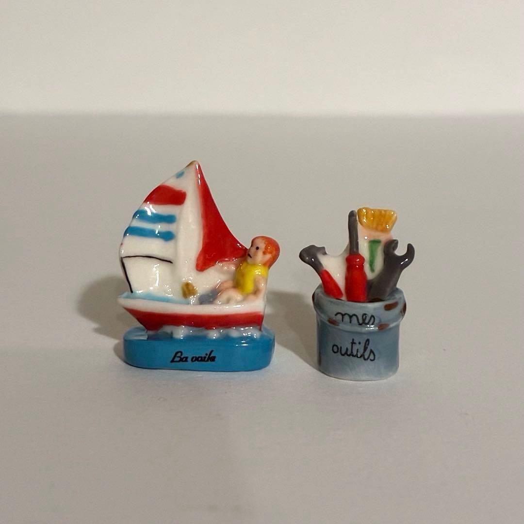 私の趣味　フェーブ　ヴィンテージ　フランス　陶器　ミニチュア　自転車　パレット