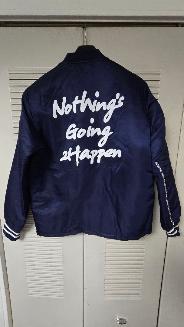 let it ride✕champion スタジャン L 紺 バックプリント