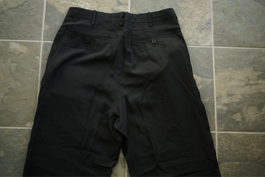 99ss ヨウジヤマモト プールオム 90s リブ シルク スラックス