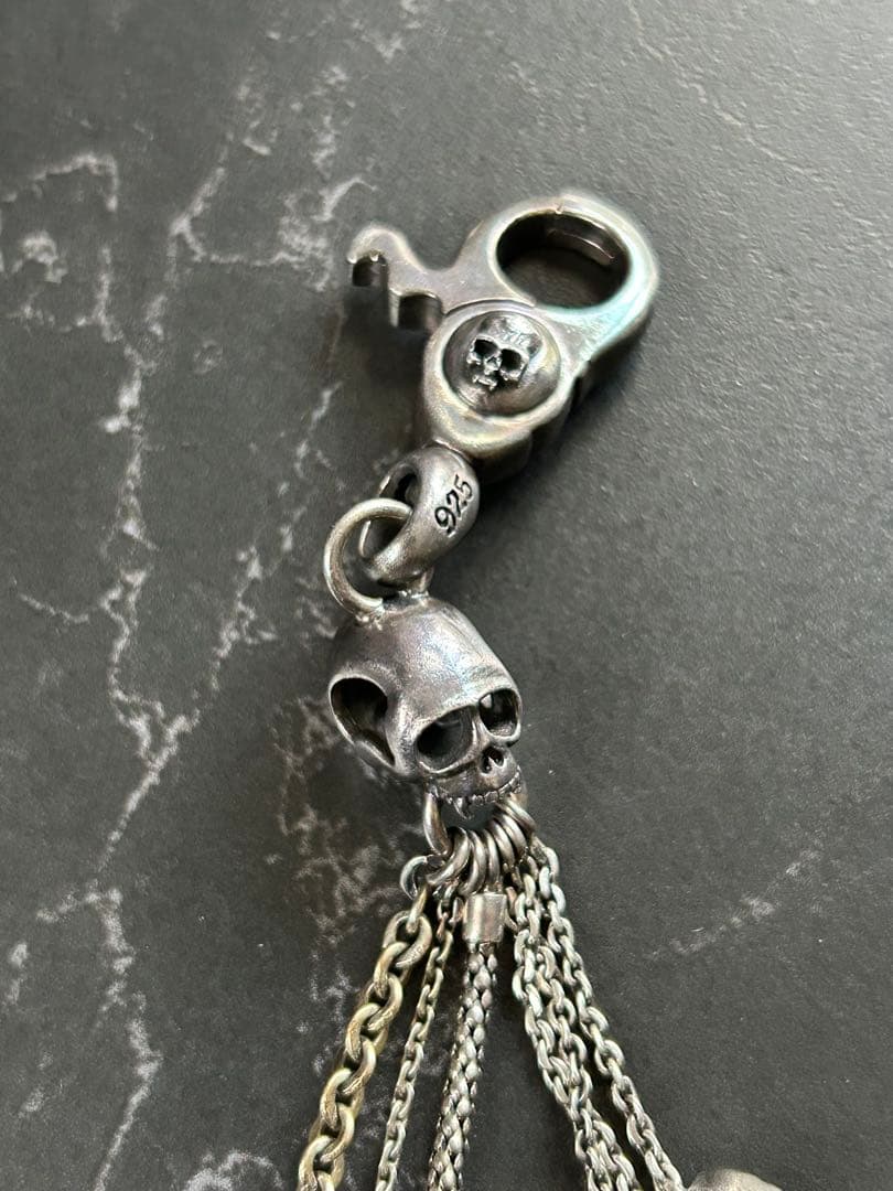 Roen 3連ウォレットチェーン　スカル　シルバー　925 hide