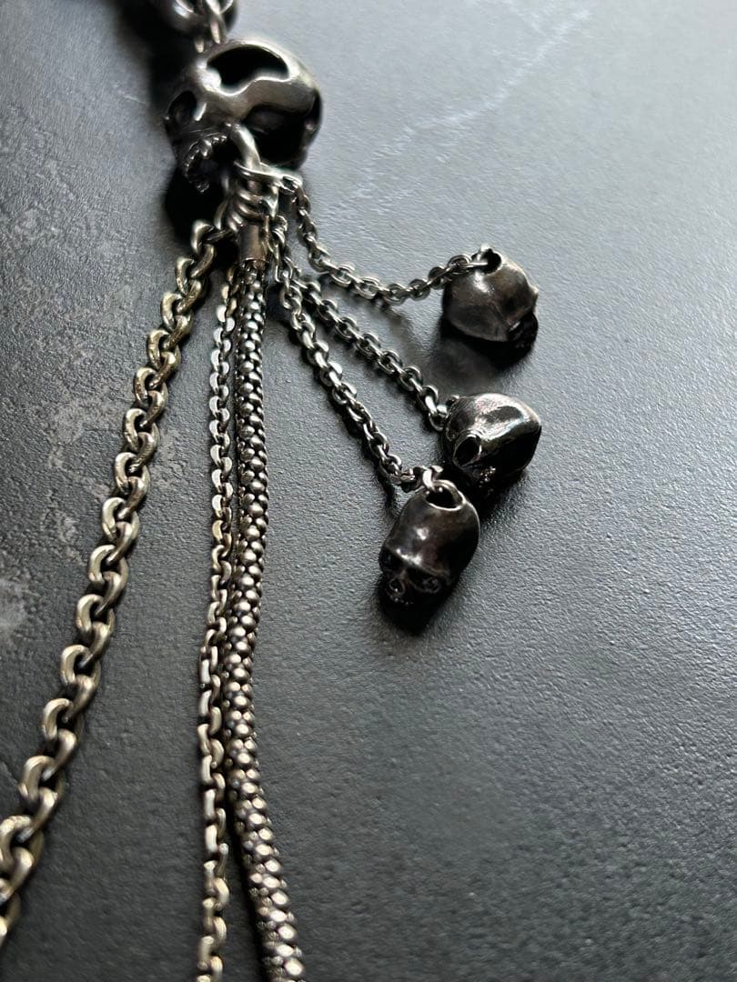 Roen 3連ウォレットチェーン　スカル　シルバー　925 hide