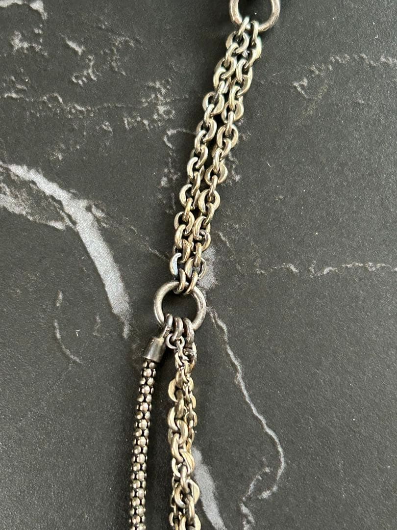 Roen 3連ウォレットチェーン　スカル　シルバー　925 hide