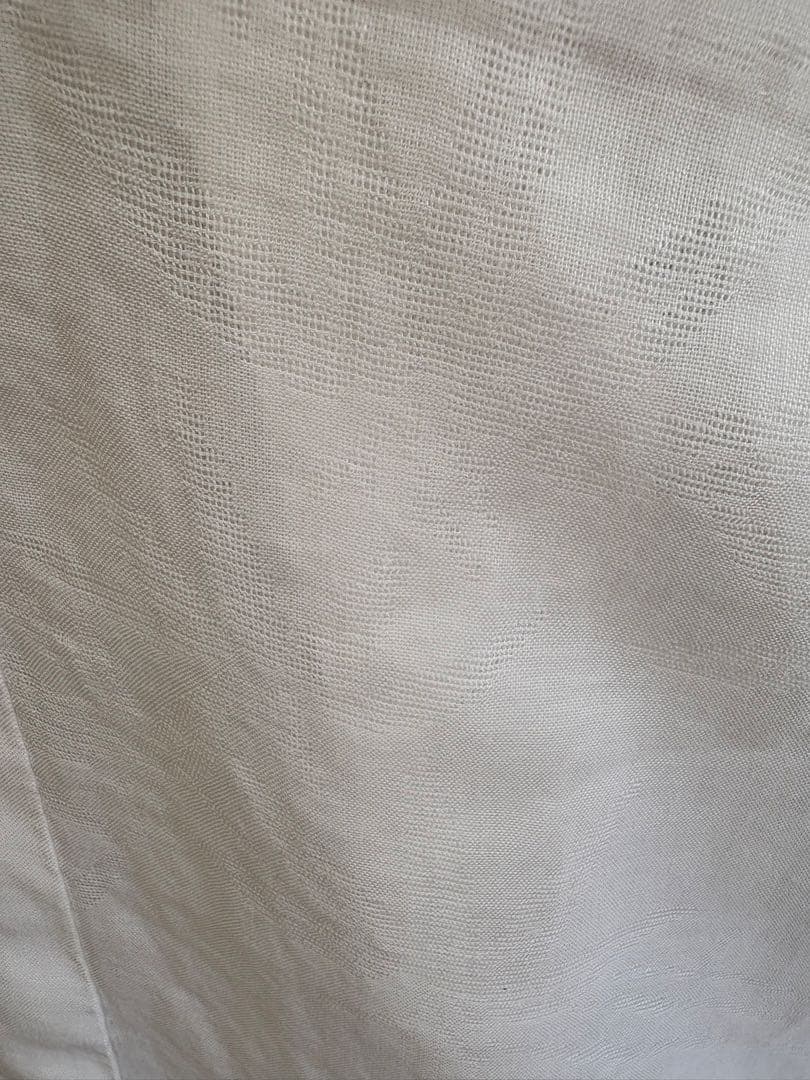 夏用長襦袢　本麻　真っ白　絽白半襟付　L Lサイズ　裄69 袖丈48.5 美品