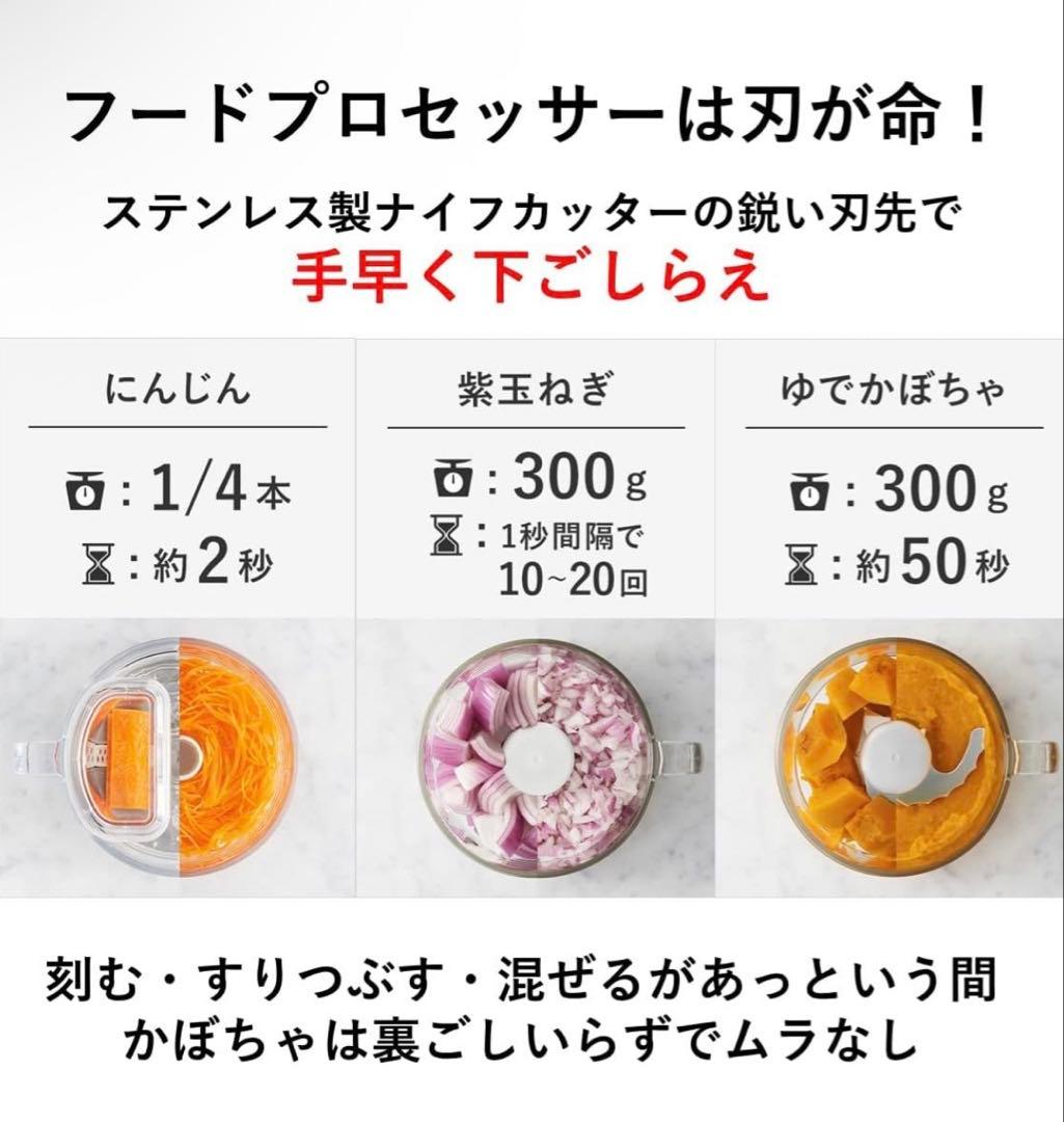 美品Panasonic MK-K82フードプロセッサー ホワイト　パナソニック